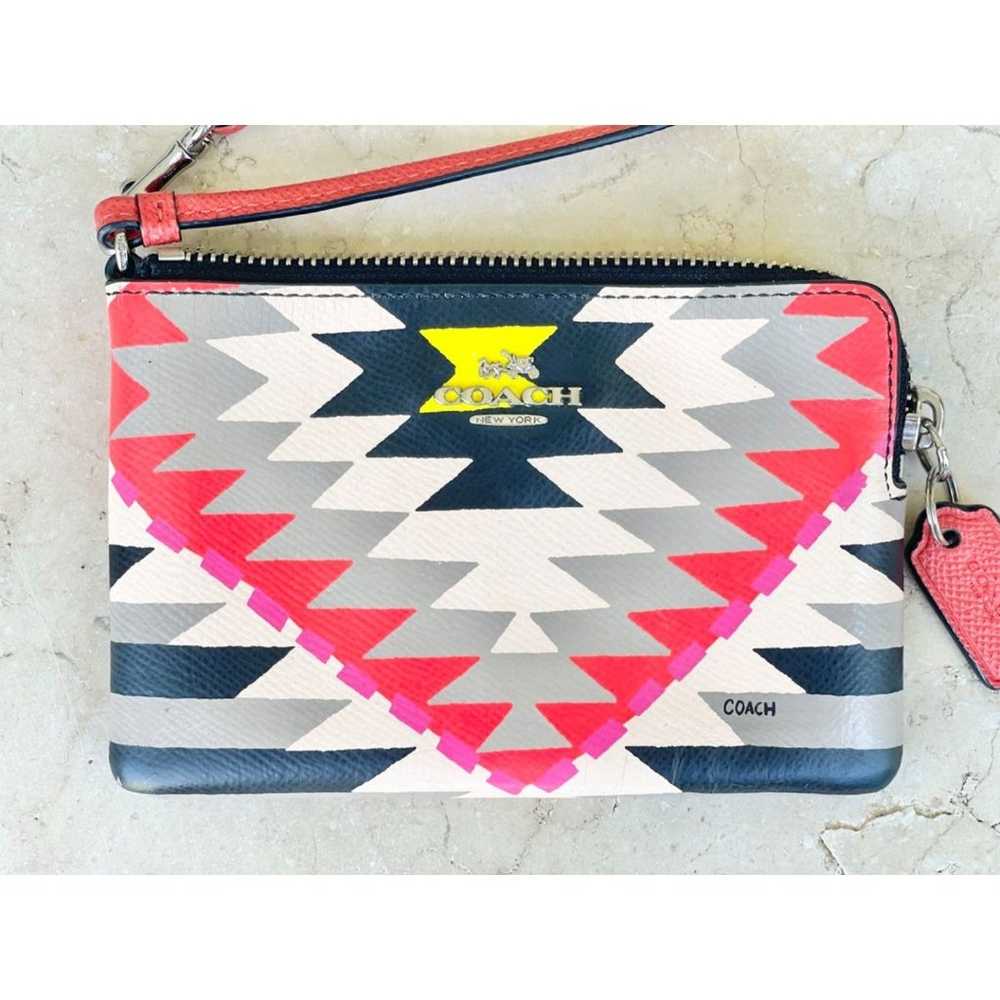 Authentic Coach Geometric Tribal Print Leather Wr… - image 1