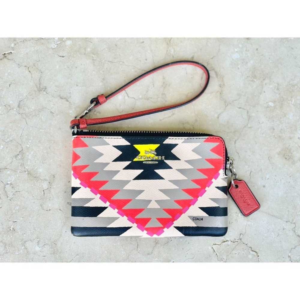 Authentic Coach Geometric Tribal Print Leather Wr… - image 2