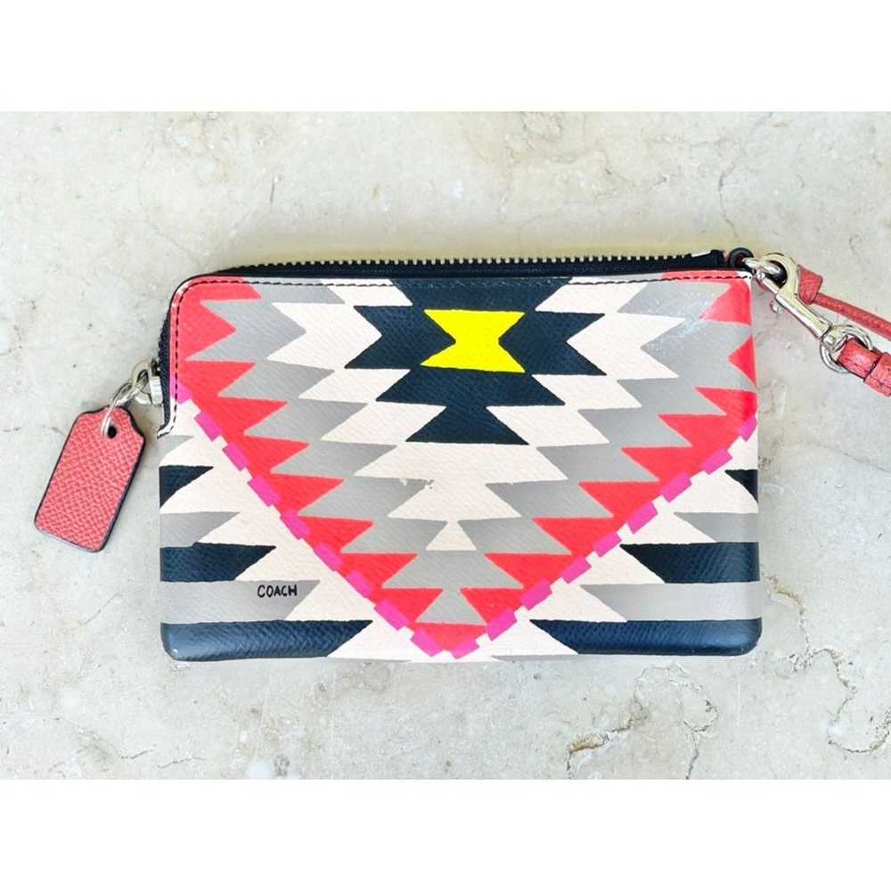 Authentic Coach Geometric Tribal Print Leather Wr… - image 3