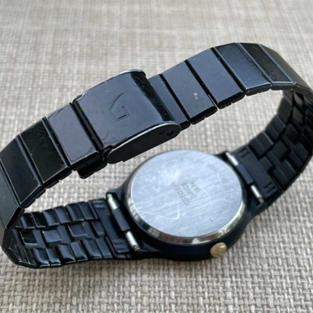 Gruen Vintage Wrist Watch Black Tone Analog Quart… - image 5