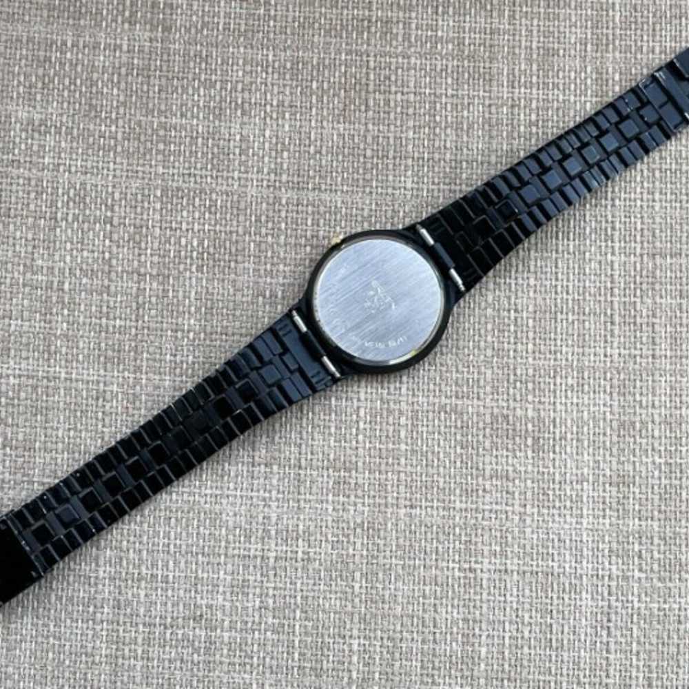 Gruen Vintage Wrist Watch Black Tone Analog Quart… - image 9