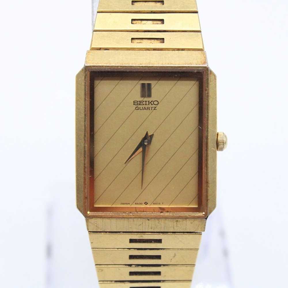 Vintage SEIKO Watch Womens Gold Tone Stainless St… - image 3