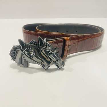 Visenza Sport Brown Belt Embos Leather Size 28. B… - image 1