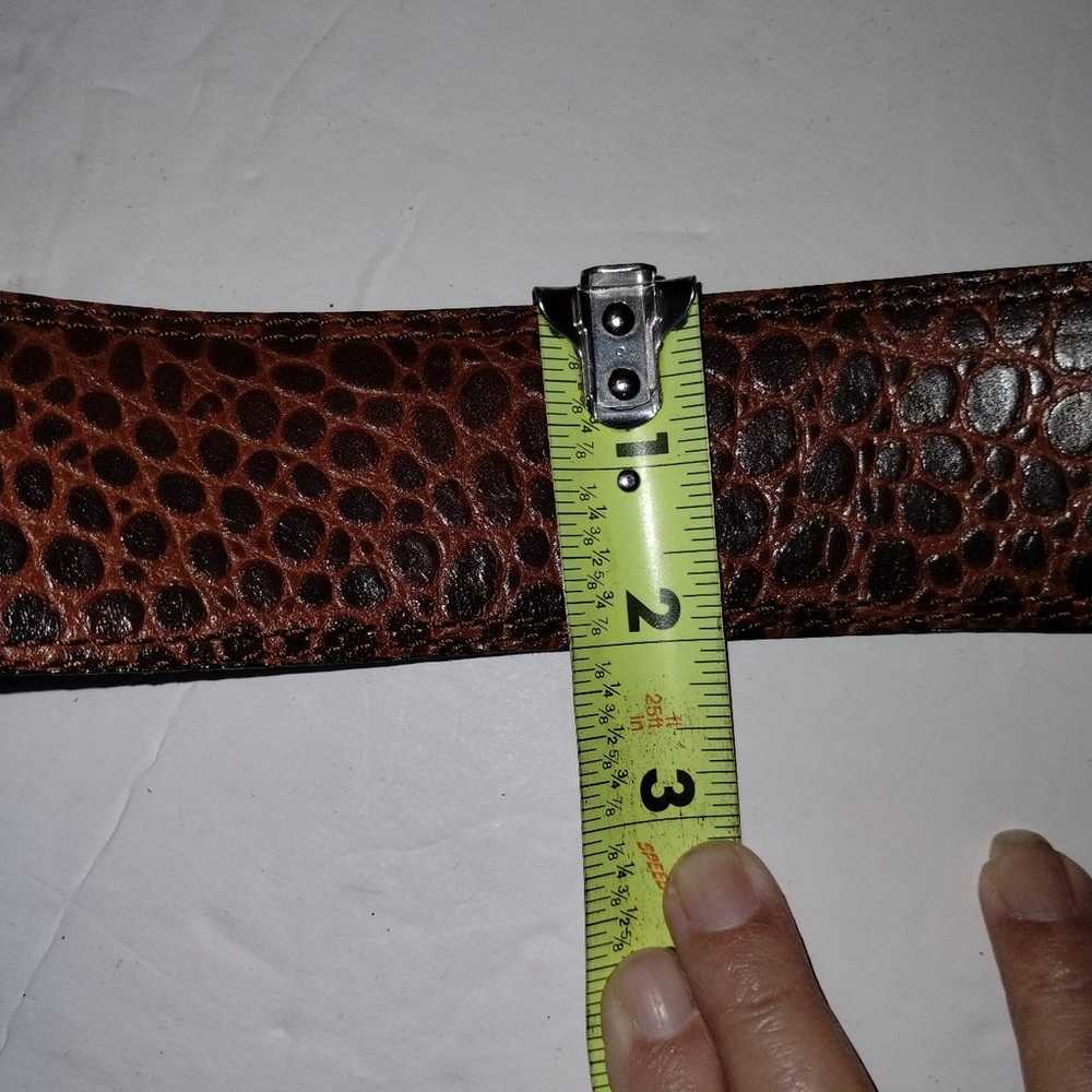 Vintage 1980's Avignon Brown Croc Embossed Leathe… - image 12