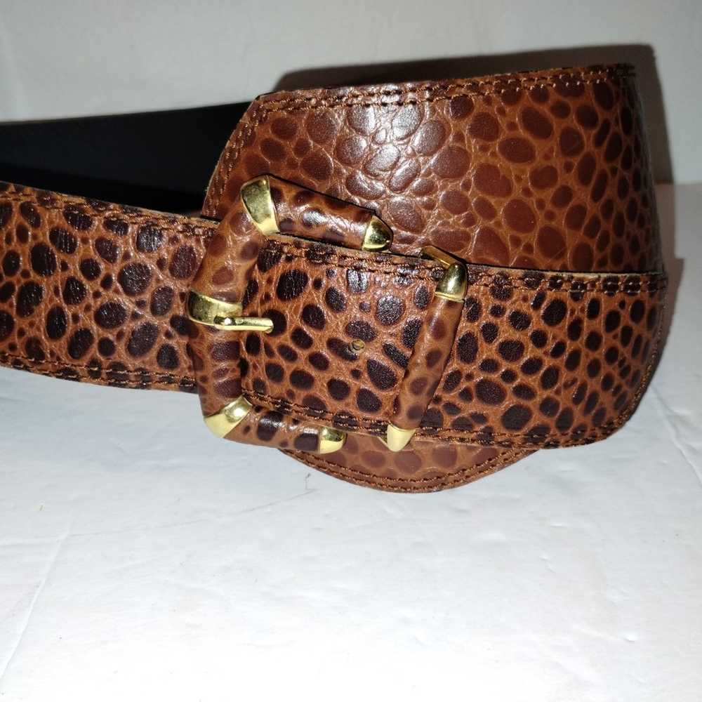 Vintage 1980's Avignon Brown Croc Embossed Leathe… - image 1