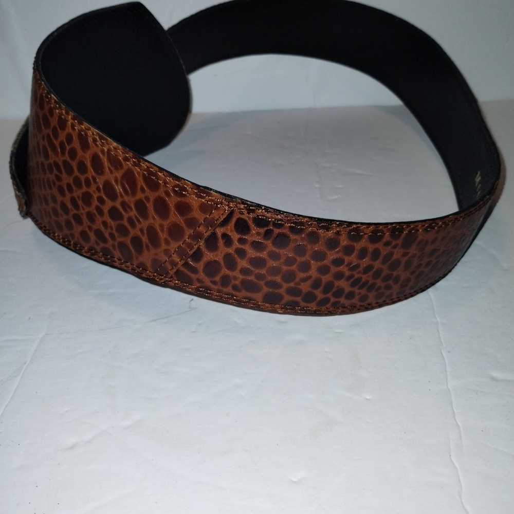 Vintage 1980's Avignon Brown Croc Embossed Leathe… - image 3