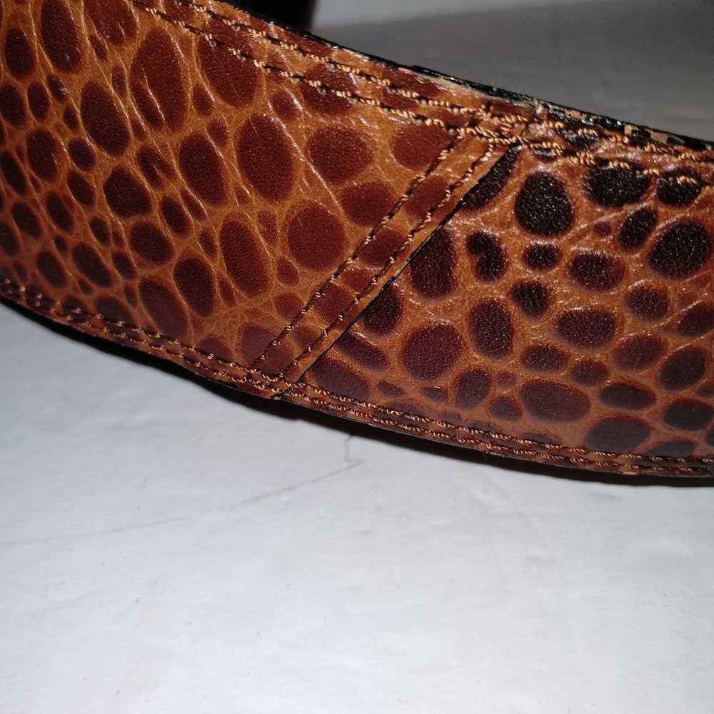 Vintage 1980's Avignon Brown Croc Embossed Leathe… - image 4