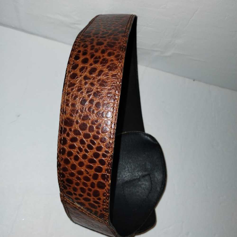 Vintage 1980's Avignon Brown Croc Embossed Leathe… - image 5