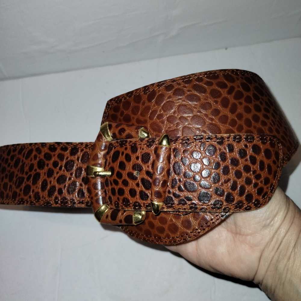 Vintage 1980's Avignon Brown Croc Embossed Leathe… - image 7