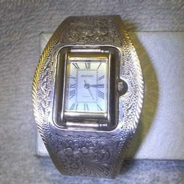 Montana Silversmiths Cuff Watch Silver Flower Fil… - image 1