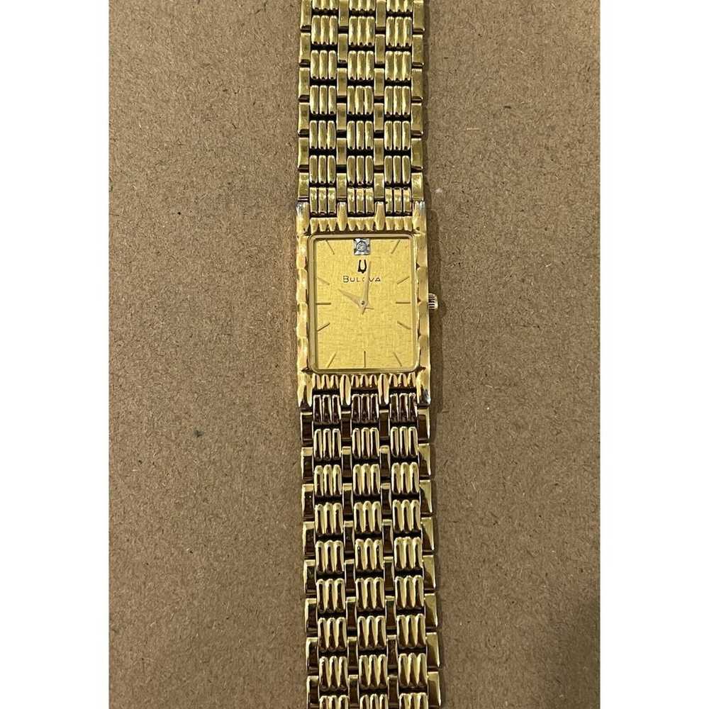 Vintage Bulova T6 Diamond Ladies Watch Gold Tone … - image 1