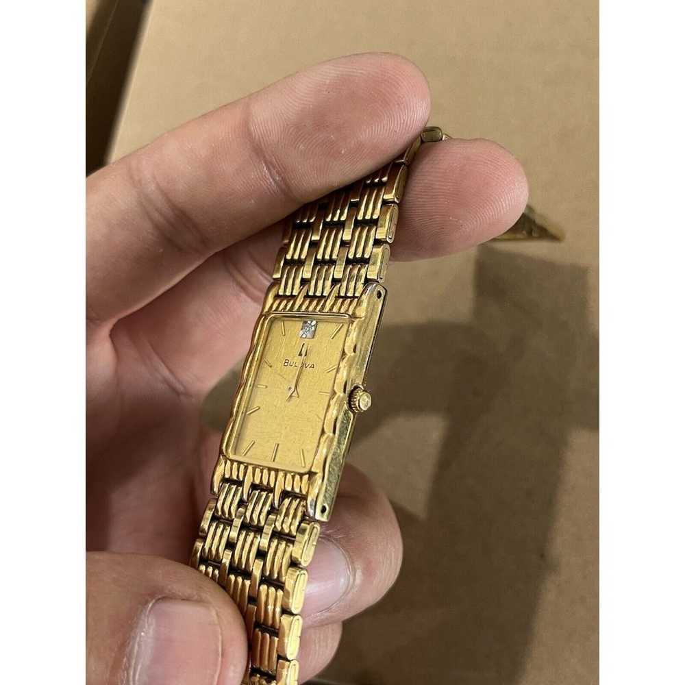 Vintage Bulova T6 Diamond Ladies Watch Gold Tone … - image 2