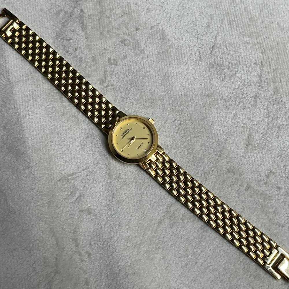 Women's Vintage Gold Watch Swiss Rotena Perfect w… - image 5