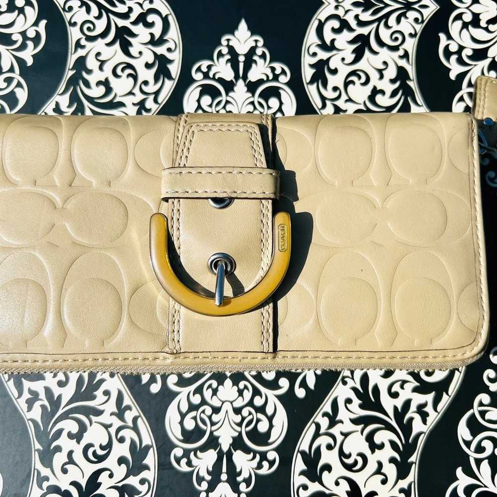 Vintage Coach Womens Wallet Zip Around Accordion … - image 1