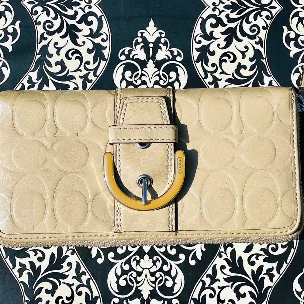 Vintage Coach Womens Wallet Zip Around Accordion … - image 8