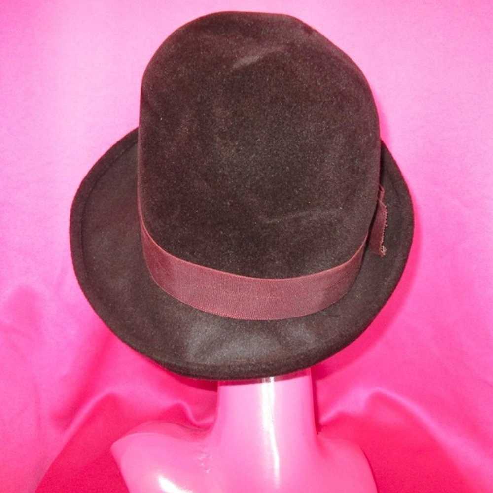 1960s vintage brown felt fedora hat boho - image 3