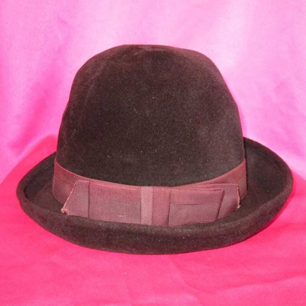 1960s vintage brown felt fedora hat boho - image 4