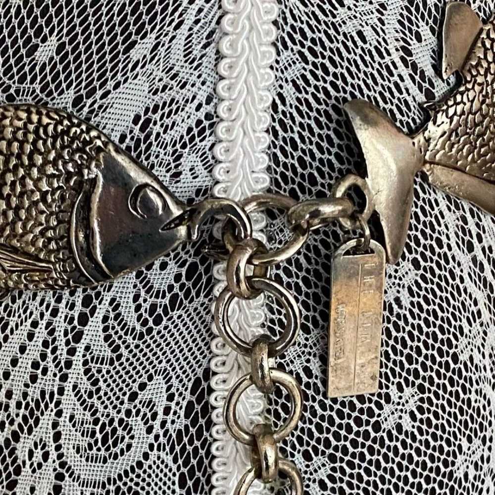 Vintage The Limited Silver Tone Fish Chain Link B… - image 4