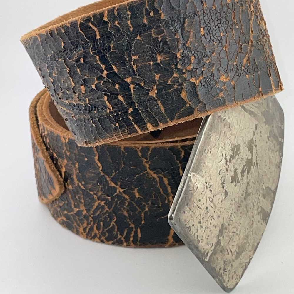 Brave Beltworks Black Textured Leather Belt W/ Ov… - image 10