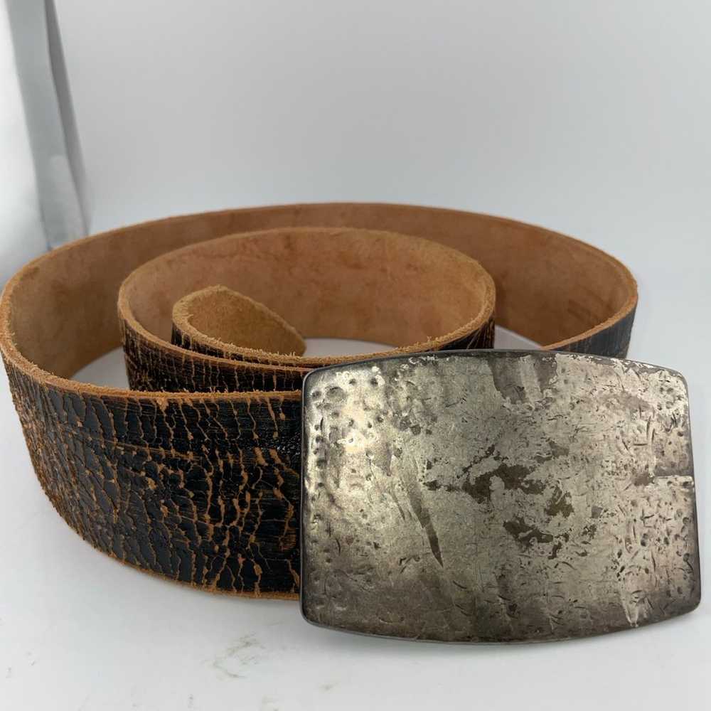 Brave Beltworks Black Textured Leather Belt W/ Ov… - image 1