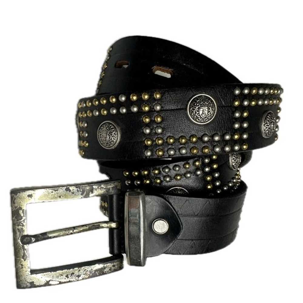 Vintage Code Azure Medusa & Grecca Studded Black … - image 3