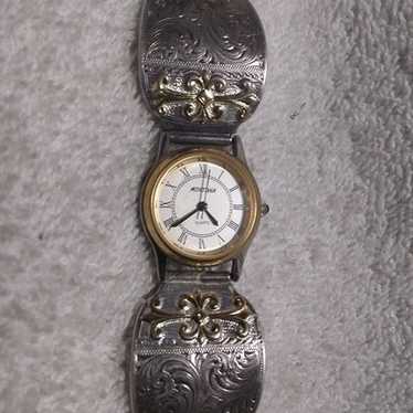 Montana Silversmiths Watch Engraved Silver Gold A… - image 1