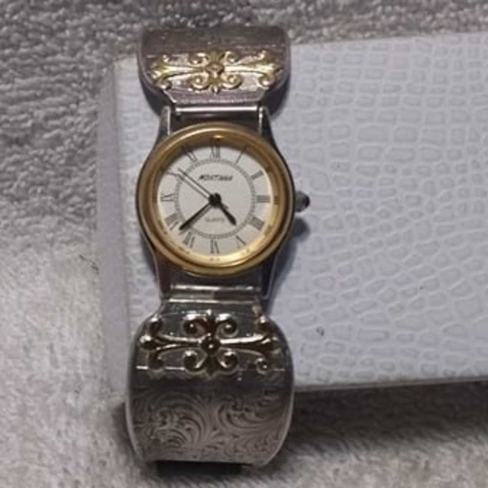 Montana Silversmiths Watch Engraved Silver Gold A… - image 2