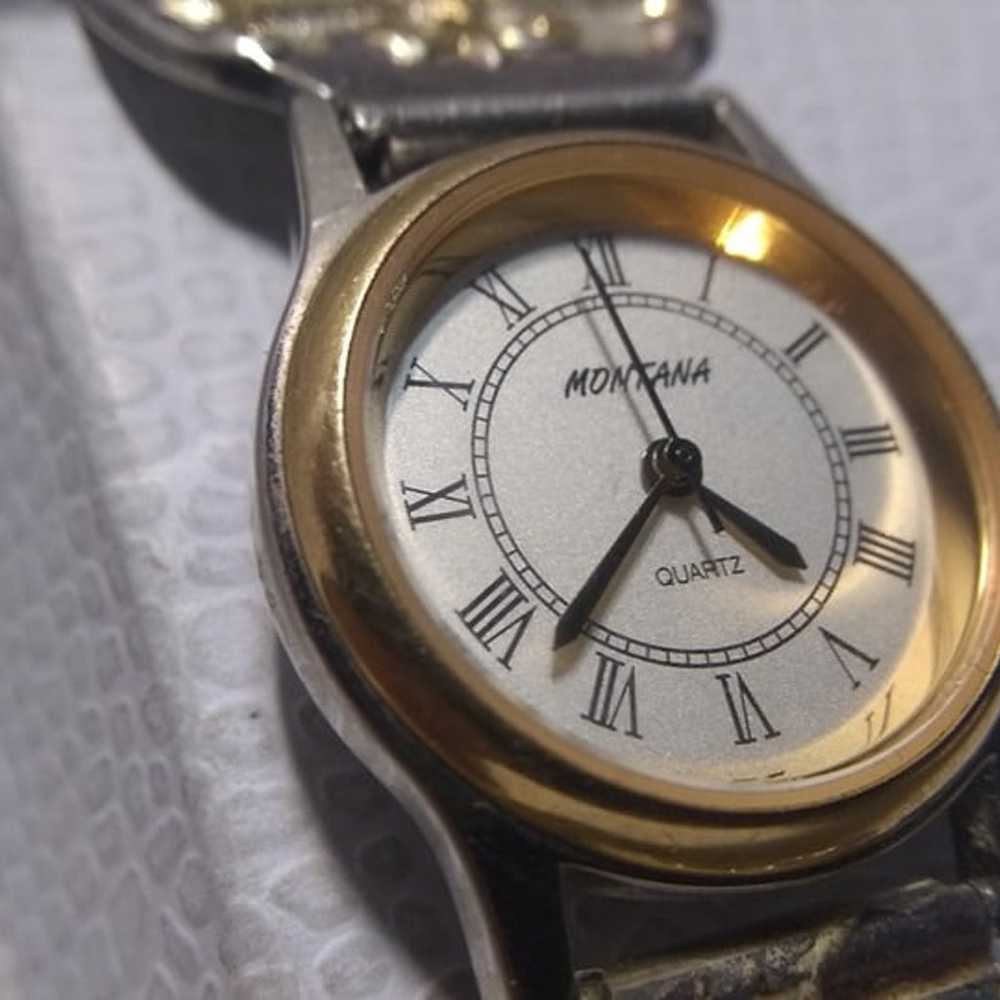 Montana Silversmiths Watch Engraved Silver Gold A… - image 3