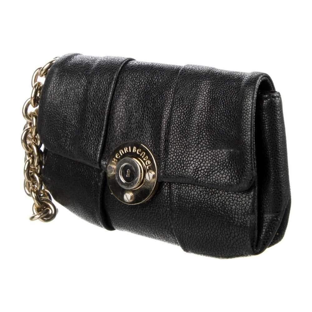 Henri bendel black leather wristlet with chain - image 2