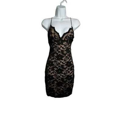 Baccio Couture black stretch lace bodycon dress si