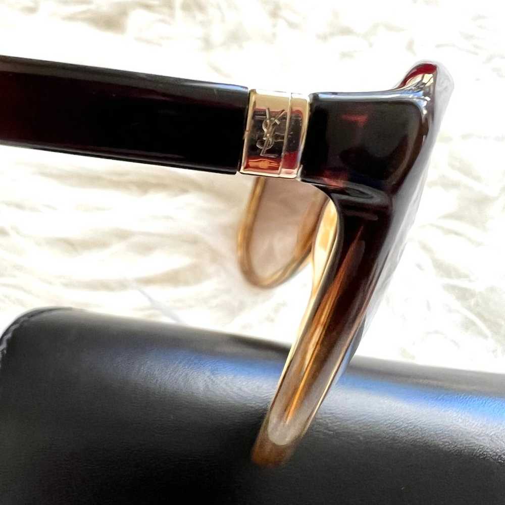 Y2K VTG YSL Aviator Unisex Brown Sunglasses 58mm - image 6