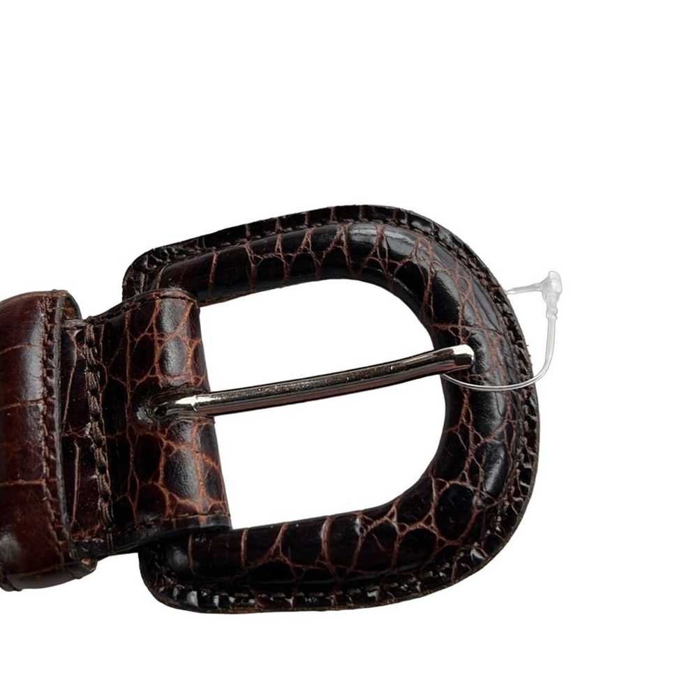 Ralph Lauren Brown Leather Croc Reptile Embossed … - image 6