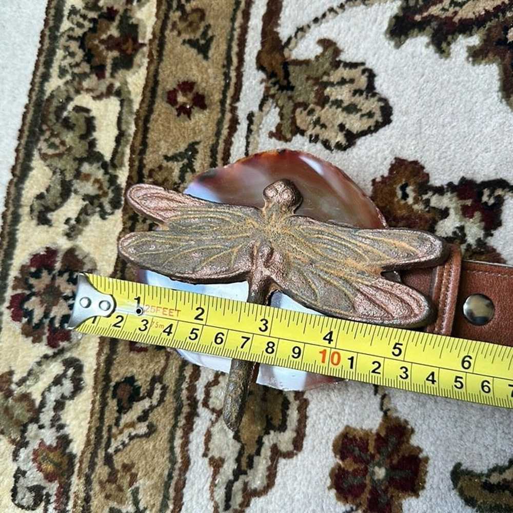 VTG Cosa Monna Leather Belt Metal Dragonfly Natur… - image 11