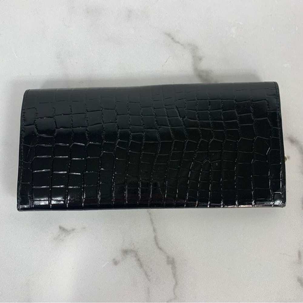 Leather Croc Embossed Vintage Retro Black Tie Sna… - image 3