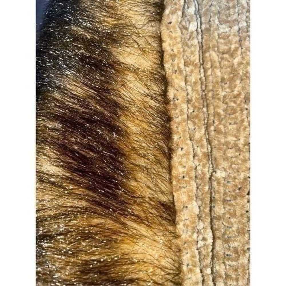 Vintage Hand-knit Chenille & Faux Mink Wrap - image 7