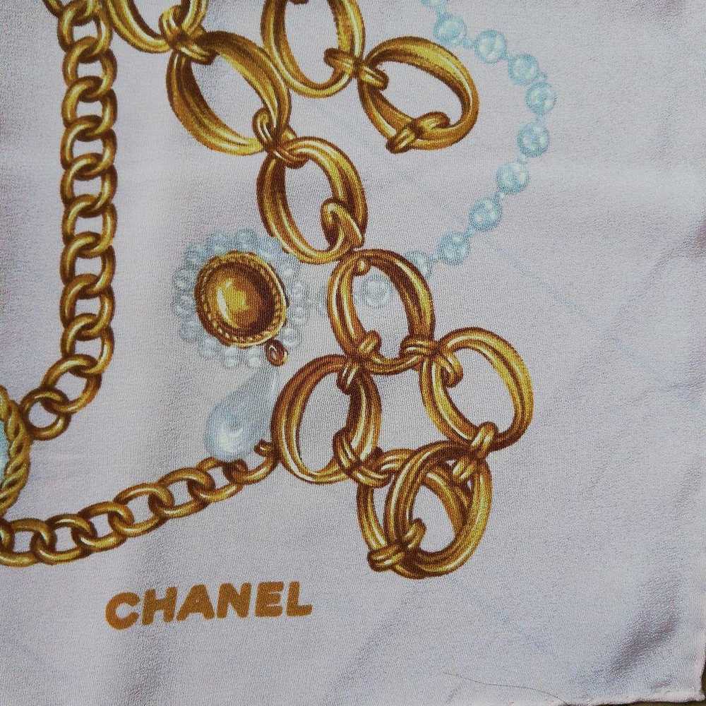 CHANEL Large Scarf Chain Pattern Vintage Pink Che… - image 2