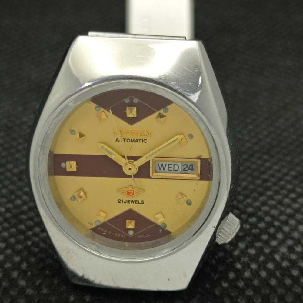 Vintage 1975 Citizen Automatic Womans Silver Watc… - image 3