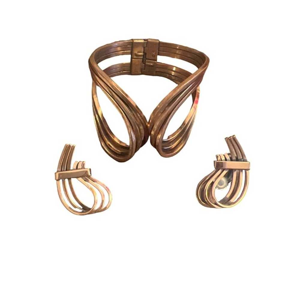 Vintage Renoir Matisse Rhythm Copper Bracelet Cli… - image 2