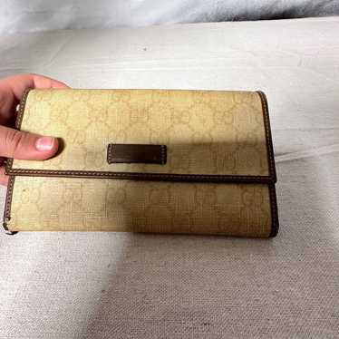 Gucci Vintage Wallet Bifold Long Purse GG Supreme… - image 1