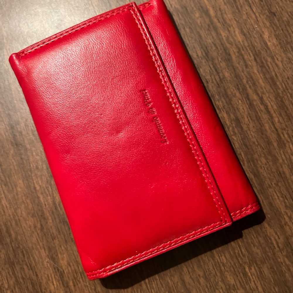 Vintage Red Leonardo de Vinci Designer Billfold W… - image 2