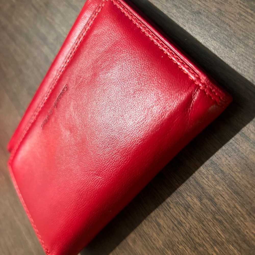 Vintage Red Leonardo de Vinci Designer Billfold W… - image 4