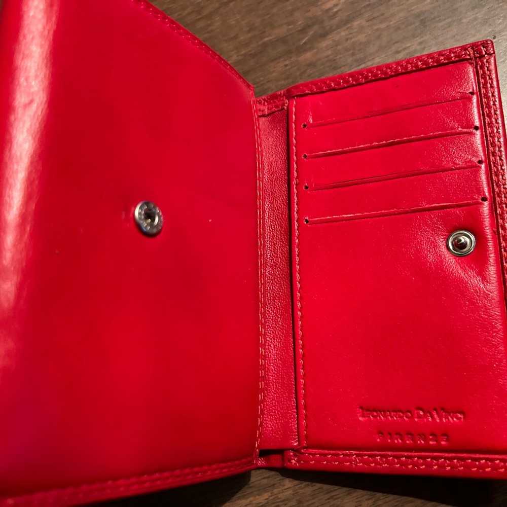 Vintage Red Leonardo de Vinci Designer Billfold W… - image 5