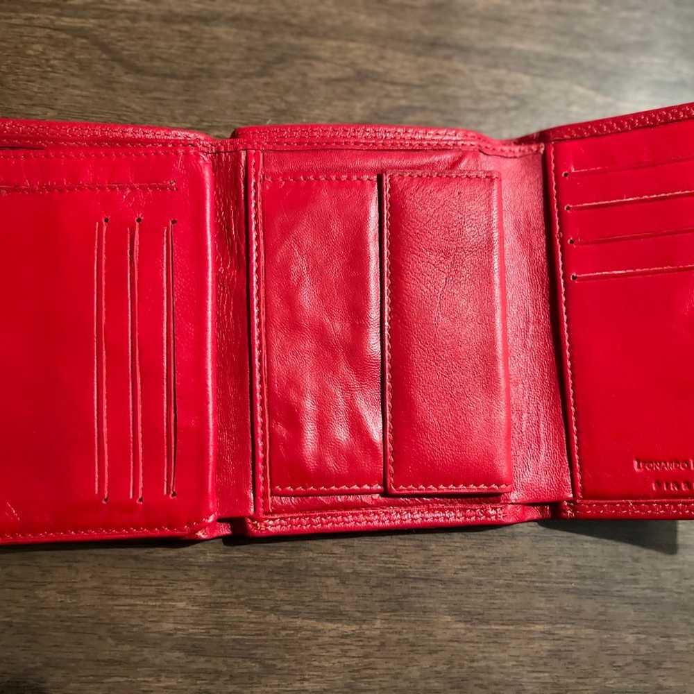 Vintage Red Leonardo de Vinci Designer Billfold W… - image 6