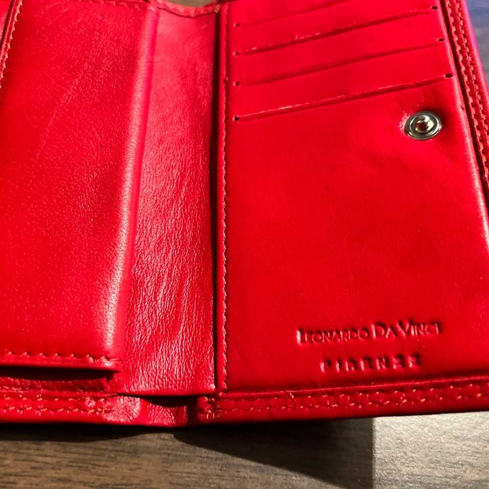 Vintage Red Leonardo de Vinci Designer Billfold W… - image 8