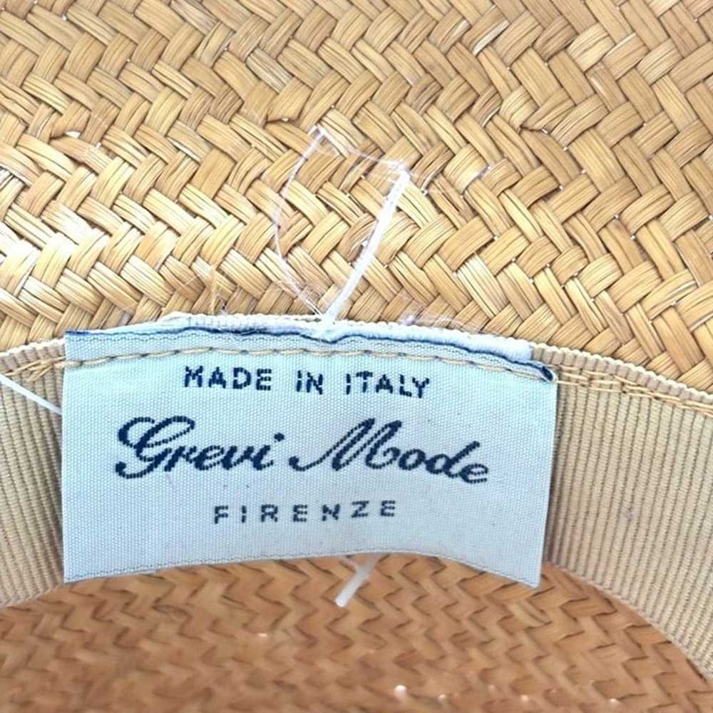 Grevi Mode Firenze Italy Vintage Straw Hat Gingha… - image 6