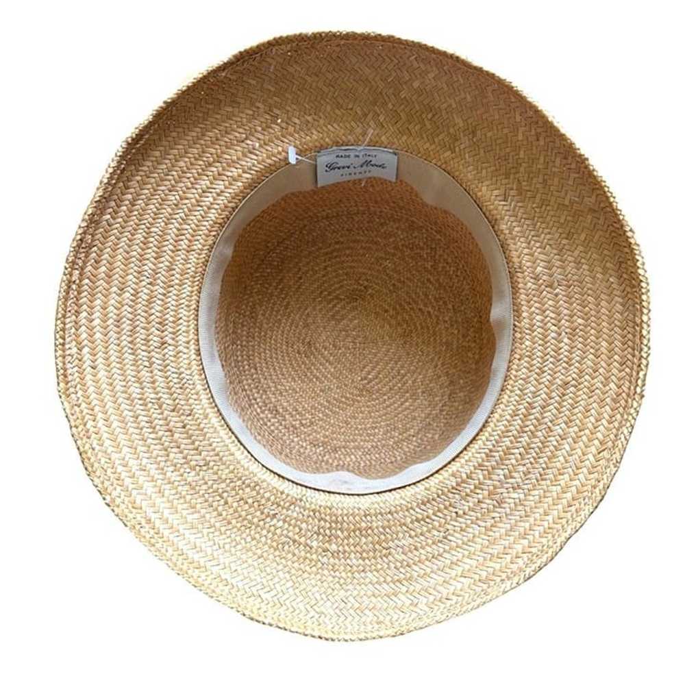 Grevi Mode Firenze Italy Vintage Straw Hat Gingha… - image 7