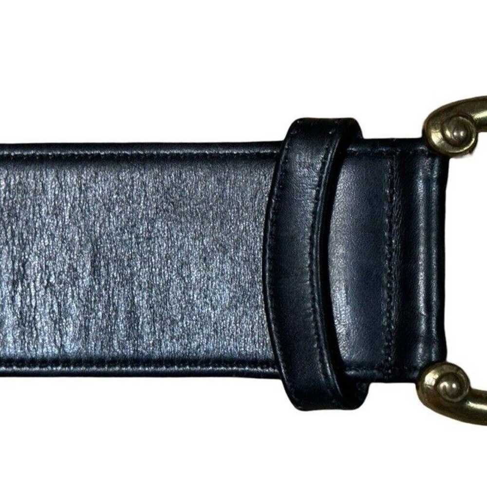 Coach Vintage (1980s) Black Leather Belt 34 x 2 - image 3