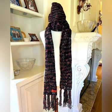 MISSONI Vintage knit fringe scarf & matching hat s