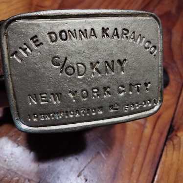 DKNY Donna Karan ID Card Buckle w/brown DKNY Leath