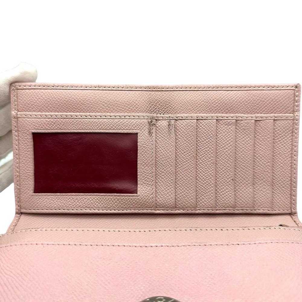 Long wallet Bvlgari leather pink 30413 folding cl… - image 12